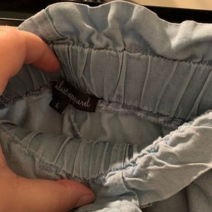 Chambray wide leg pants